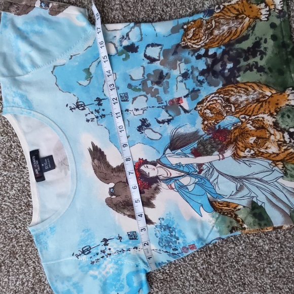 INCREDIBLE Y2K Mark Richards Asian Inspired Print Silk Blend Top, Size M - Picture 4 of 8